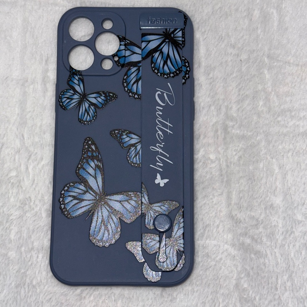 SHEIN Butterfly Design iPhone Case Navy Blue